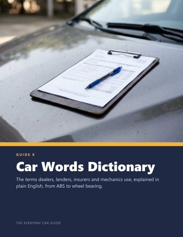 Cover of Car Words Dictionary